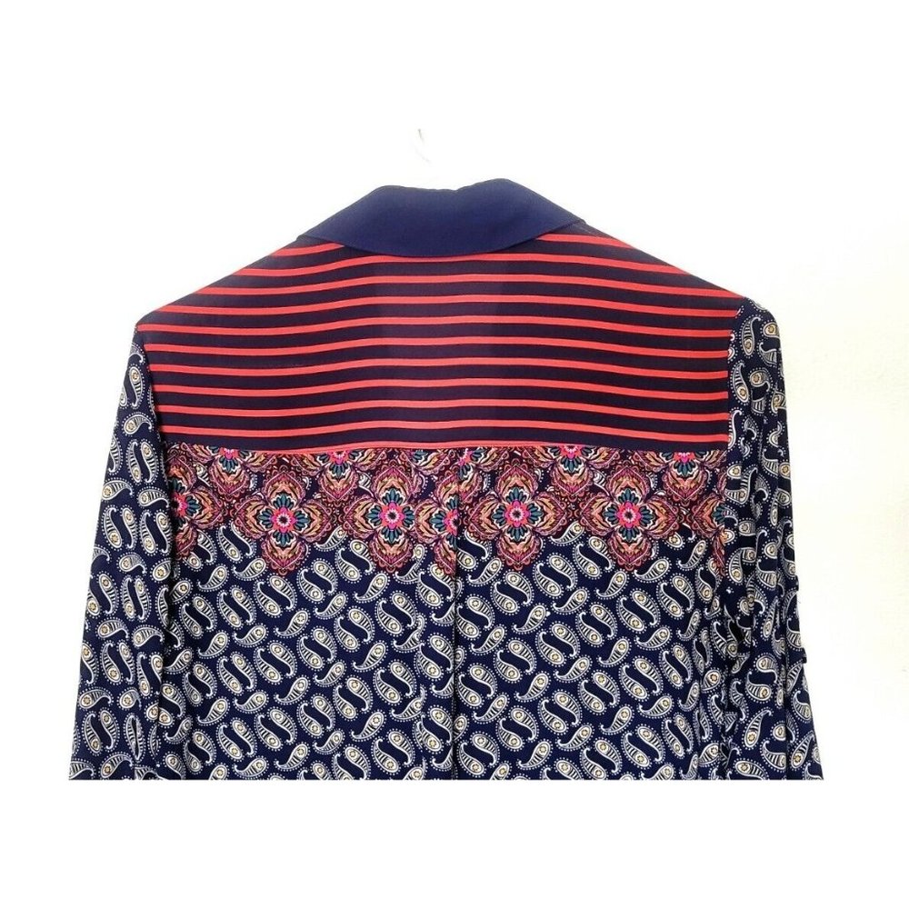 Express Portofino Slim Fit Button Down Shirt Paisley Floral Print Striped Size S - Picture 5 of 12